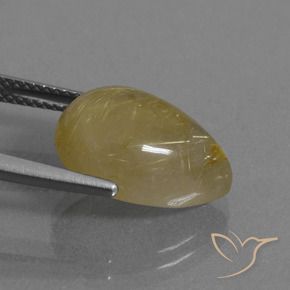 Cuarzo rutilo Amarillo cálido natural de 7.25 ct, En forma de pera, Translúcido