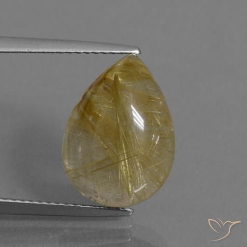 7.54ct Natural Marrón-dorado muy claro Cuarzo rutilo, En forma de pera, Transparente