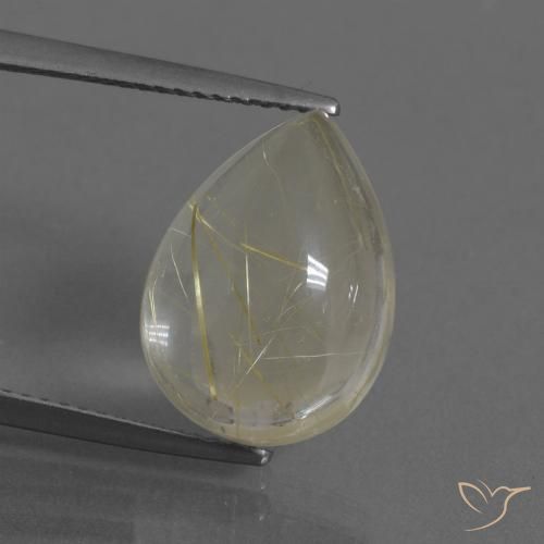 7.67ct Natural Amarillo claro Cuarzo rutilo, En forma de pera, Transparente