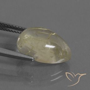 Cuarzo rutilo Amarillo claro natural de 7.67 ct, En forma de pera, Transparente