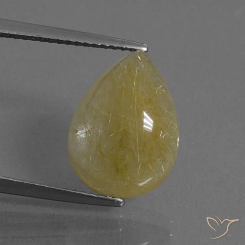 6.72ct Natural Dorado medio Cuarzo rutilo, En forma de pera, Translúcido