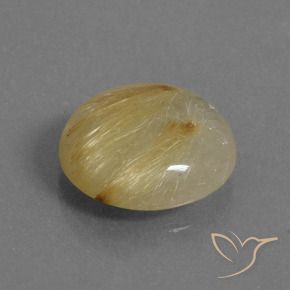 Cuarzo rutilo Amarillo medio natural de 7.53 ct, Redondo, Transparente