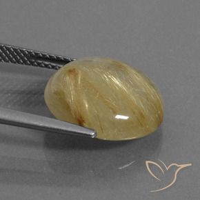 Cuarzo rutilo Amarillo medio natural de 7.53 ct, Redondo, Transparente