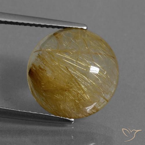 7.70ct Natural Oro Cuarzo rutilo, Redondo, Transparente