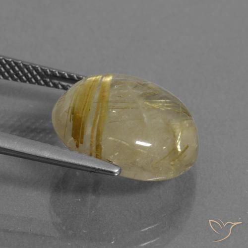 Cuarzo rutilo Marrón-dorado muy claro natural de 8.00 ct, Redondo, Transparente