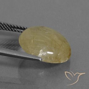 Cuarzo rutilo Marrón-dorado muy claro natural de 7.33 ct, Redondo, Transparente