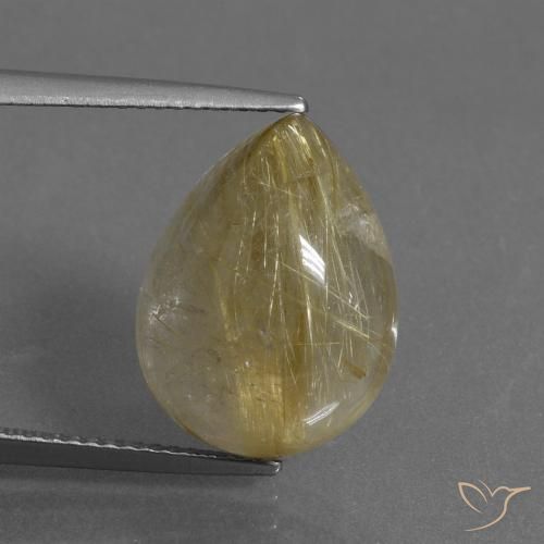 9.50ct Natural Marrón-dorado muy claro Cuarzo rutilo, En forma de pera, Transparente