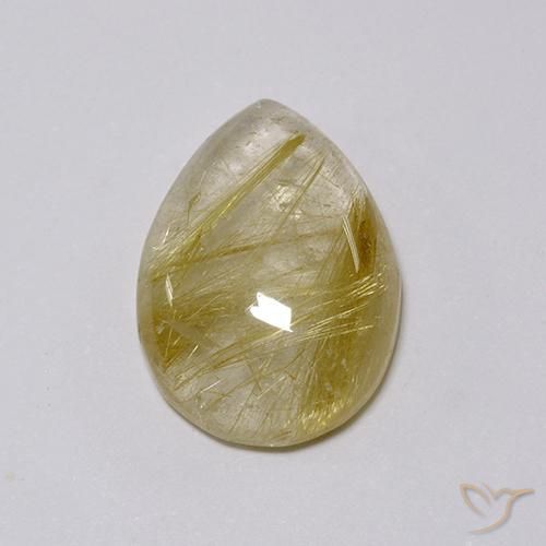 7.58ct Natural Marrón-dorado muy claro Cuarzo rutilo, En forma de pera, Transparente