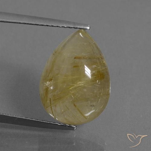 8.60ct Natural Marrón-dorado muy claro Cuarzo rutilo, En forma de pera, Translúcido