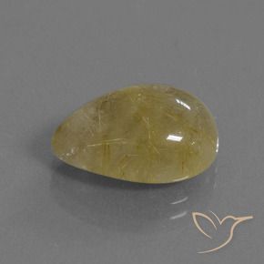 Cuarzo rutilo Marrón-dorado muy claro natural de 8.60 ct, En forma de pera, Translúcido