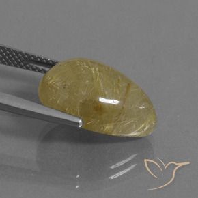 Cuarzo rutilo Marrón-dorado muy claro natural de 8.60 ct, En forma de pera, Translúcido