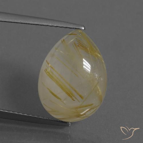 7.97ct Natural Amarillo toscana Cuarzo rutilo, En forma de pera, Transparente