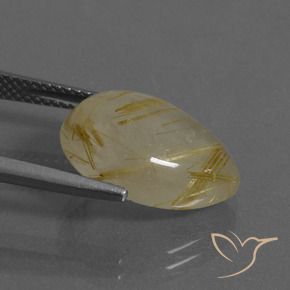 Cuarzo rutilo Amarillo toscana natural de 7.97 ct, En forma de pera, Transparente