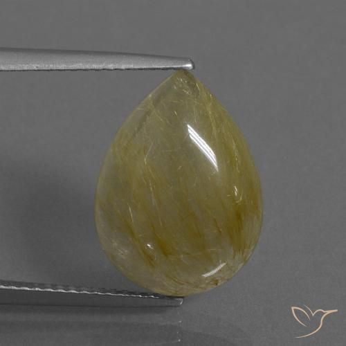 7.62ct Natural Amarillo medio Cuarzo rutilo, En forma de pera, Transparente