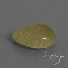 Cuarzo rutilo Amarillo medio natural de 7.62 ct, En forma de pera, Transparente