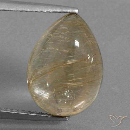 7.59ct Natural Marrón-dorado muy claro Cuarzo rutilo, En forma de pera, Transparente