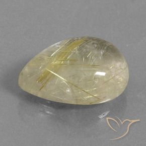 Cuarzo rutilo Amarillo pálido natural de 7.30 ct, En forma de pera, Transparente