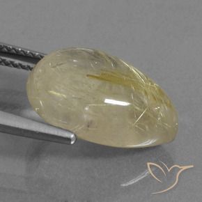 Cuarzo rutilo Amarillo pálido natural de 7.30 ct, En forma de pera, Transparente