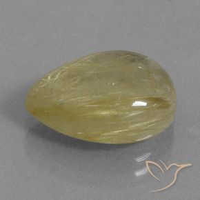 Cuarzo rutilo Amarillo medio natural de 7.30 ct, En forma de pera, Transparente