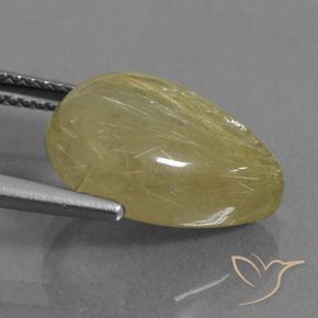 Cuarzo rutilo Amarillo medio natural de 7.30 ct, En forma de pera, Transparente