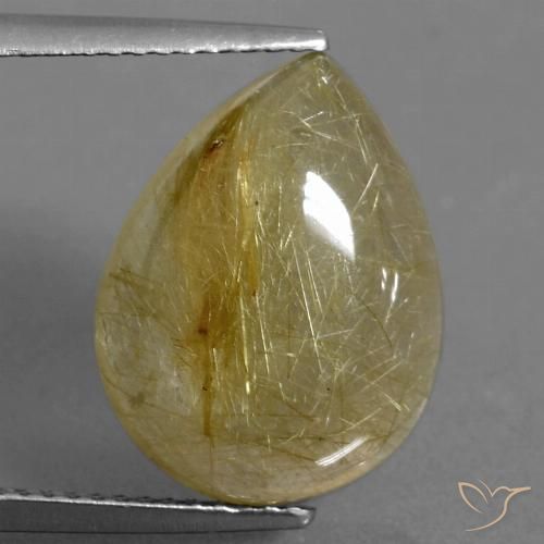 9.22ct Natural Amarillo claro Cuarzo rutilo, En forma de pera, Transparente