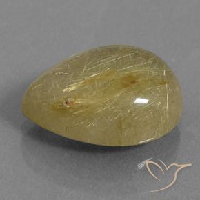 Cuarzo rutilo Amarillo claro natural de 9.22 ct, En forma de pera, Transparente