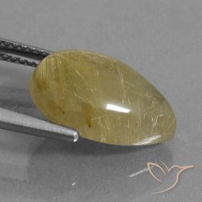 Cuarzo rutilo Amarillo pálido natural de 6.34 ct, En forma de pera, Translúcido