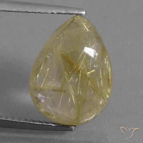 6.71ct Natural Amarillo toscana Cuarzo rutilo, En forma de pera, Transparente
