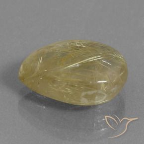 Cuarzo rutilo Amarillo toscana natural de 6.71 ct, En forma de pera, Transparente