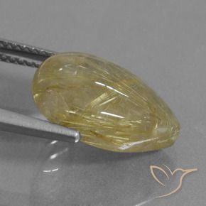 Cuarzo rutilo Amarillo toscana natural de 6.71 ct, En forma de pera, Transparente