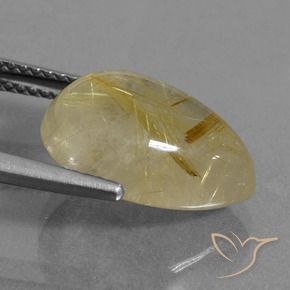Cuarzo rutilo Amarillo cálido natural de 7.32 ct, En forma de pera, Transparente