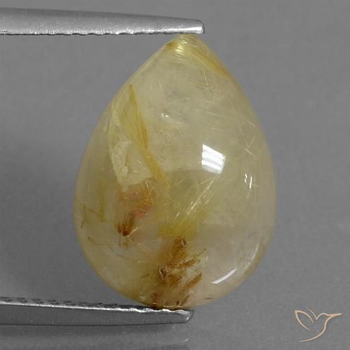 6.71ct Natural Amarillo claro Cuarzo rutilo, En forma de pera, Translúcido