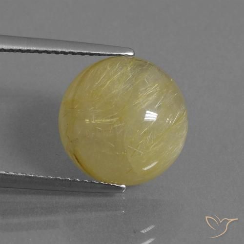 8.01ct Natural Amarillo cálido Cuarzo rutilo, Redondo, Translúcido