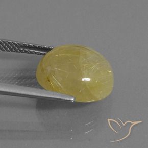 Cuarzo rutilo Amarillo cálido natural de 8.01 ct, Redondo, Translúcido