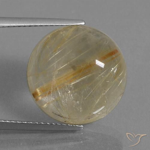 14.48ct Natural Marrón-dorado muy claro Cuarzo rutilo, Redondo, Transparente