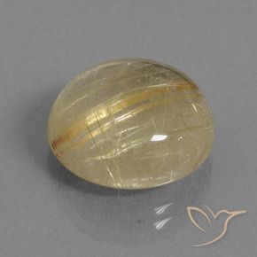 Cuarzo rutilo Marrón-dorado muy claro natural de 14.48 ct, Redondo, Transparente