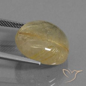 Cuarzo rutilo Marrón-dorado muy claro natural de 14.48 ct, Redondo, Transparente