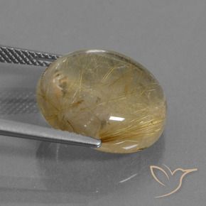 Cuarzo rutilo Marrón-dorado muy claro natural de 13.08 ct, Redondo, Transparente