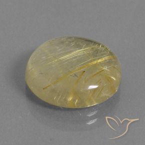 Cuarzo rutilo Amarillo claro natural de 12.08 ct, Redondo, Transparente