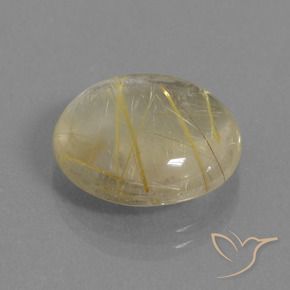 Cuarzo rutilo Amarillo claro natural de 11.39 ct, Redondo, Transparente
