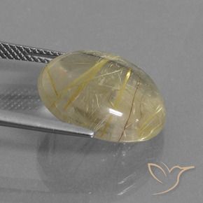 Cuarzo rutilo Amarillo claro natural de 11.39 ct, Redondo, Transparente