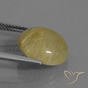 Cuarzo rutilo Dorado medio natural de 5.98 ct, Redondo, Translúcido