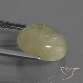 Cuarzo rutilo Amarillo claro natural de 7.54 ct, Redondo, Transparente
