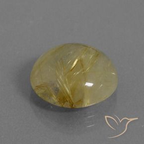 Cuarzo rutilo Amarillo terroso natural de 6.29 ct, Redondo, Transparente