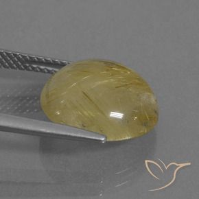 Cuarzo rutilo Amarillo terroso natural de 6.29 ct, Redondo, Transparente