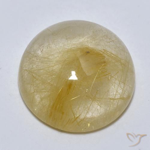 8.11ct Natural Amarillo terroso Cuarzo rutilo, Redondo, Transparente