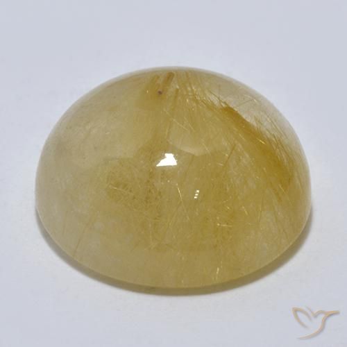 Cuarzo rutilo Amarillo terroso natural de 8.11 ct, Redondo, Transparente