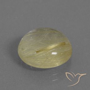 Cuarzo rutilo Amarillo claro natural de 6.74 ct, Redondo, Transparente