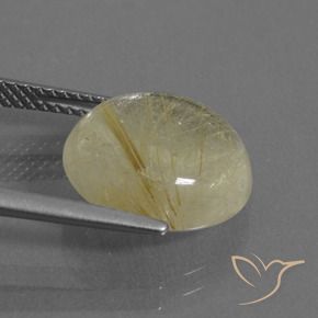 Cuarzo rutilo Amarillo claro natural de 6.74 ct, Redondo, Transparente