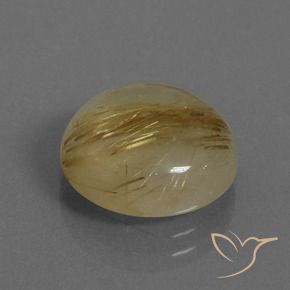 Cuarzo rutilo Marrón-dorado muy claro natural de 7.12 ct, Redondo, Translúcido